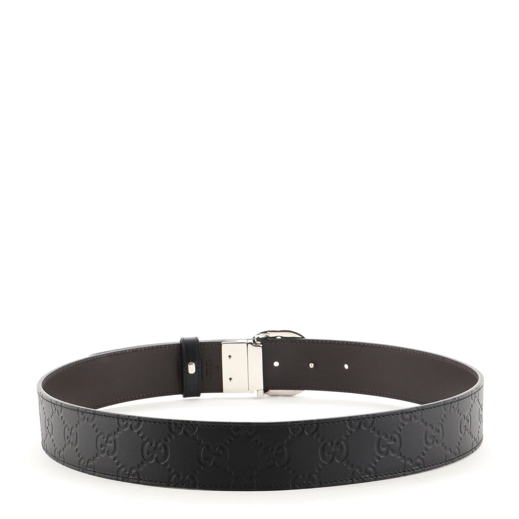 Interlocking G Reversible Belt Guccissima Leather Wide 95
