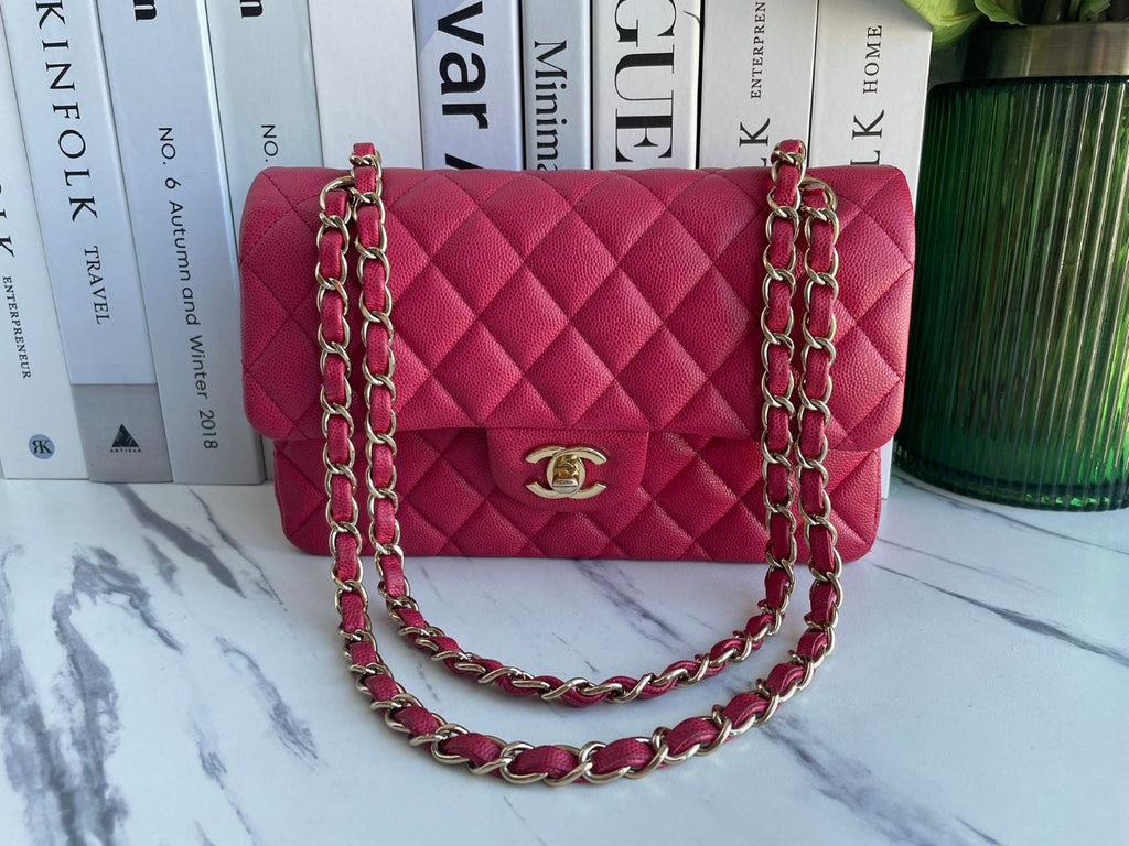 Chanel Red Timeless Flap Bag Caviar Leather Small Size