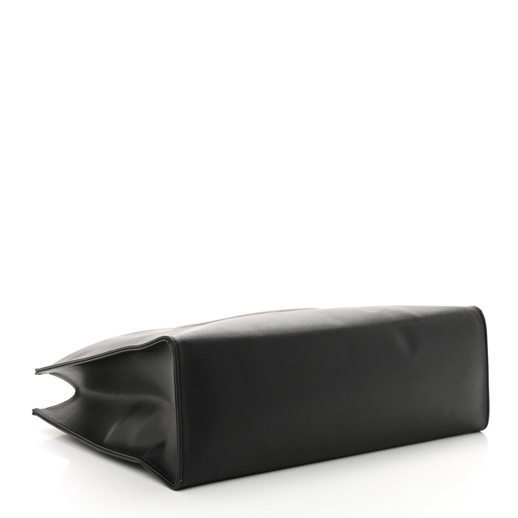 Vegan Leather Medium Shopping Bag Black