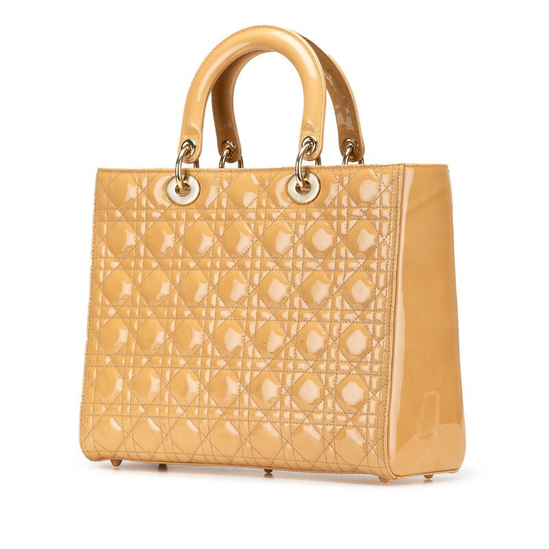 Dior Lady Dior Cannage Patent Leather 2way Bag