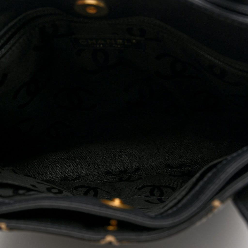 Calfskin Wild Stitch Tote Black