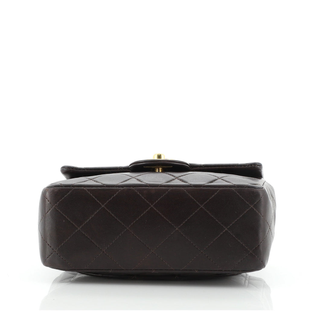Vintage Square Classic Single Flap Bag Quilted Lambskin Mini