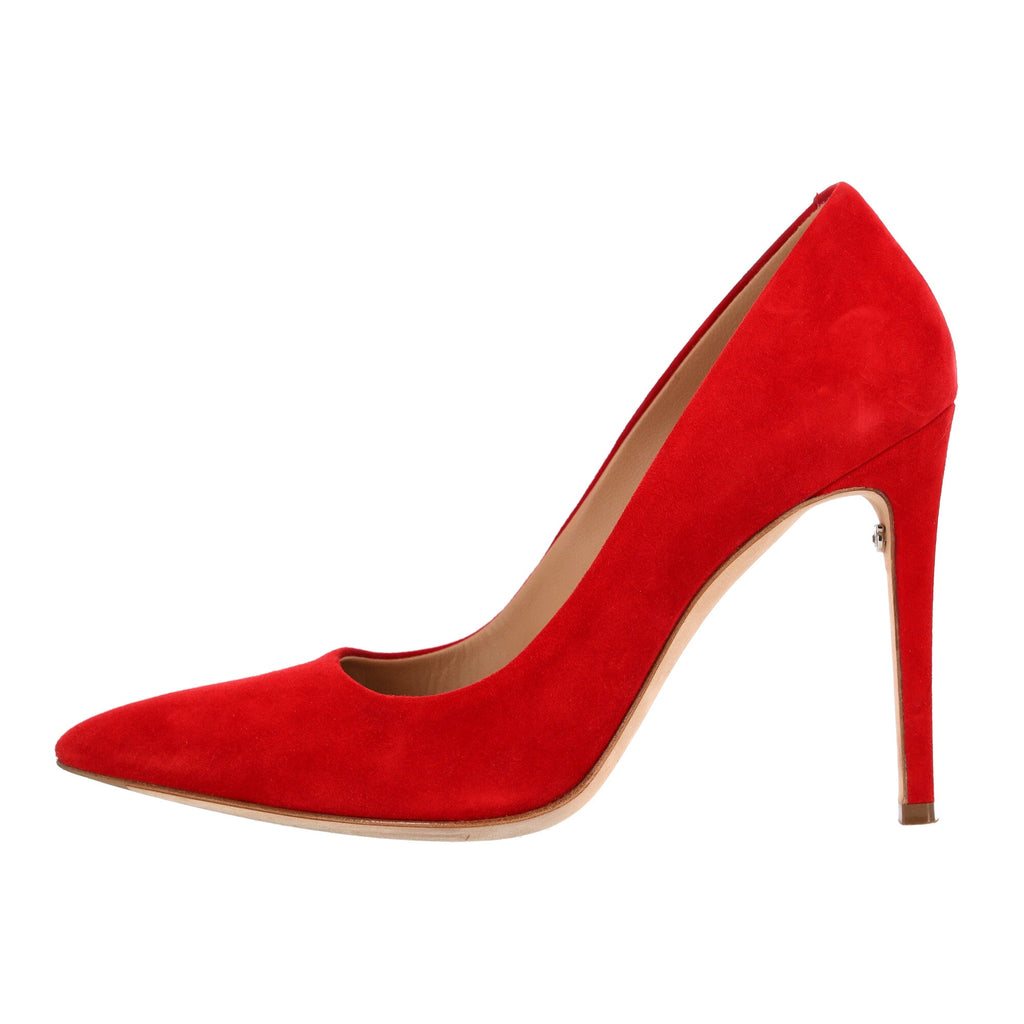 Women's Ferragamo Pointed Toe Pumps in Red Suede