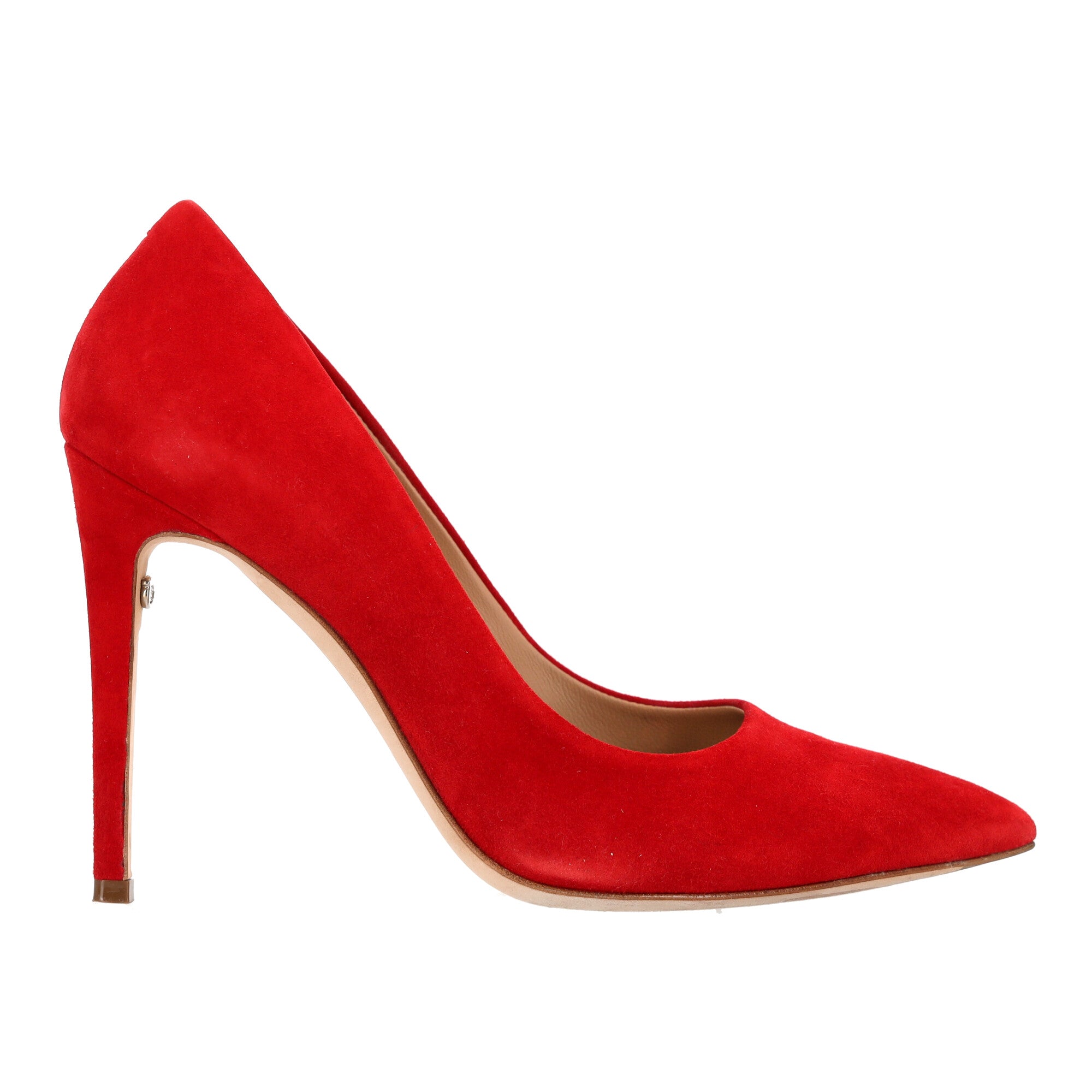 Women's Ferragamo Pointed Toe Pumps in Red Suede