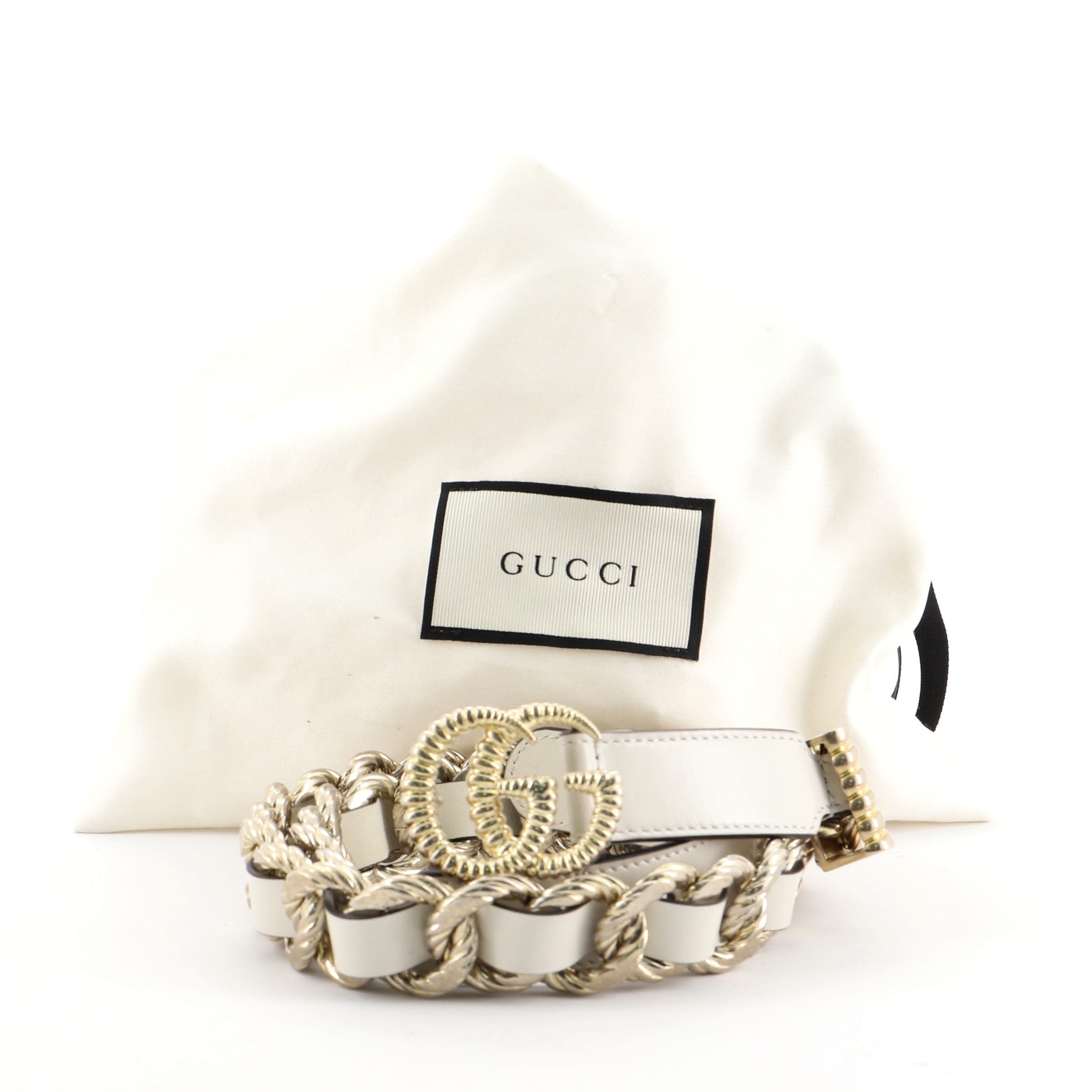 Marmont Chain Belt Leather and Metal Thin 80