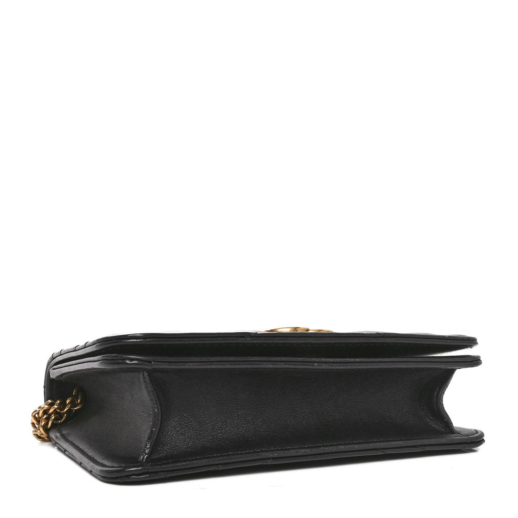 Calfskin Matelasse GG Marmont Mini Bag Black