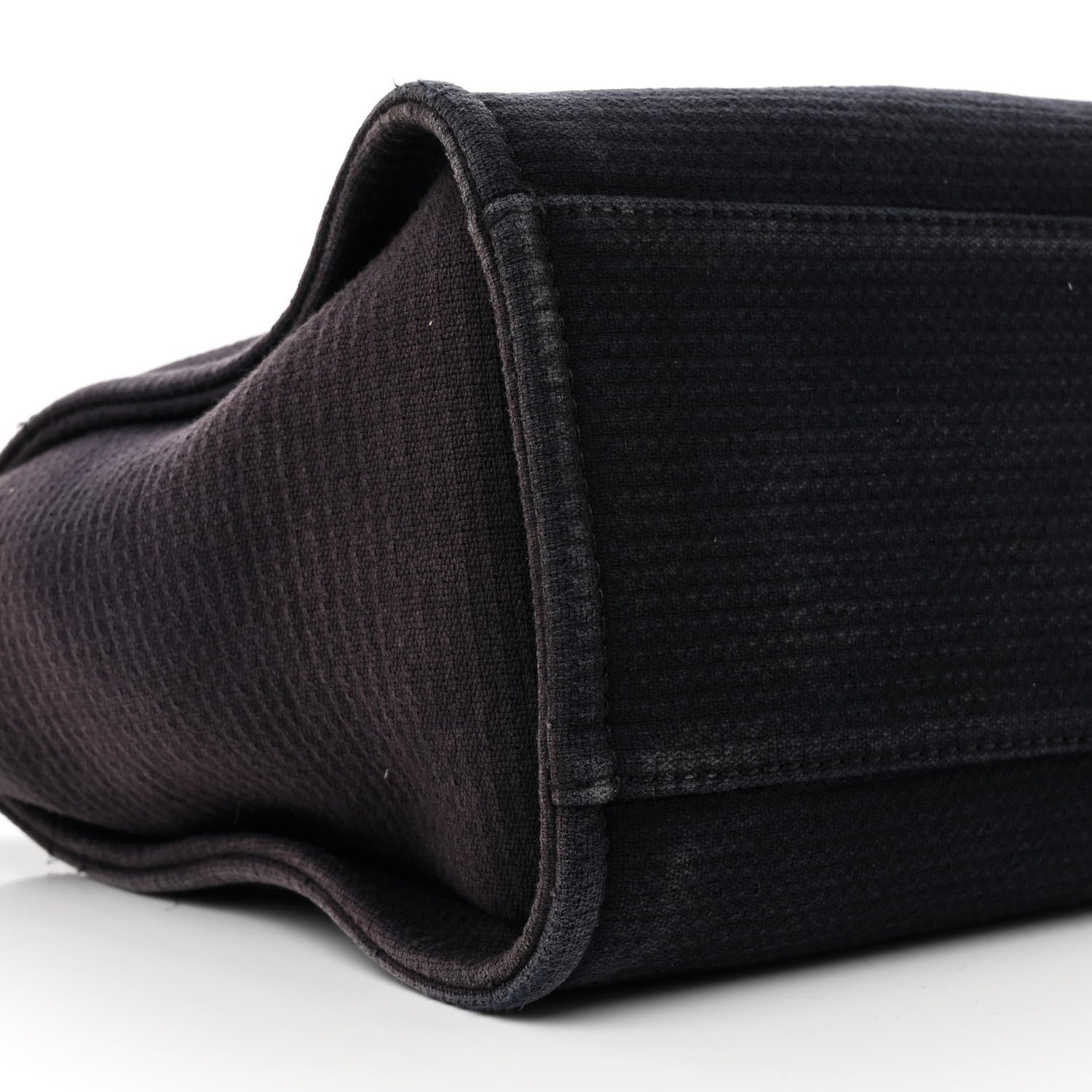 Mixed Fibers Calfskin Small Deauville Tote Black