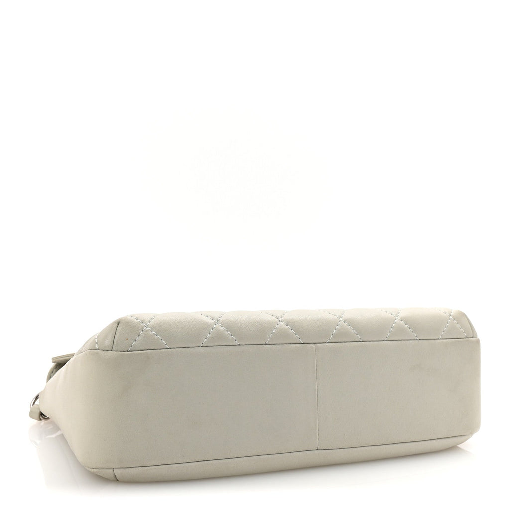 Lambskin Quilted Small Single Flap Bag Grey