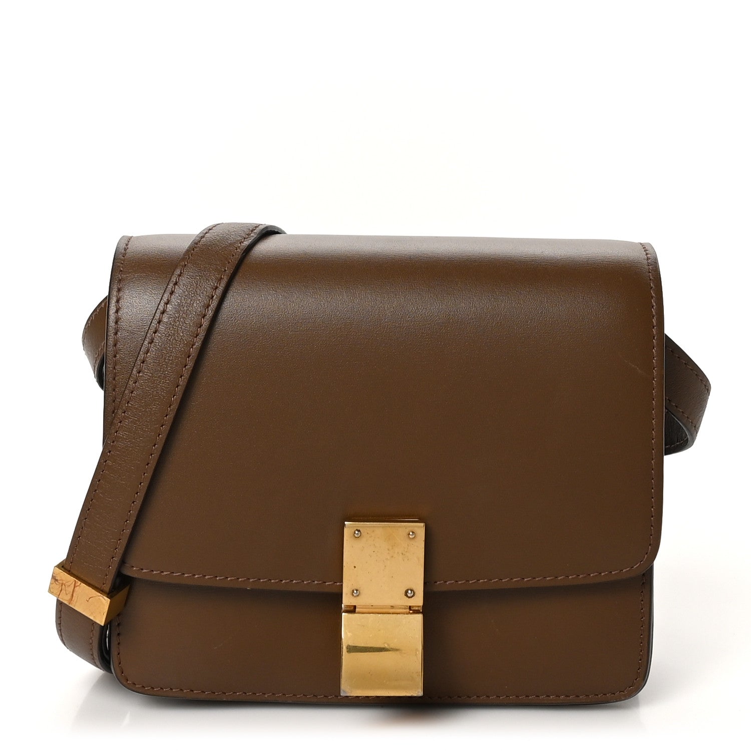 Smooth Calfskin Small Classic Box Flap Bag Camel