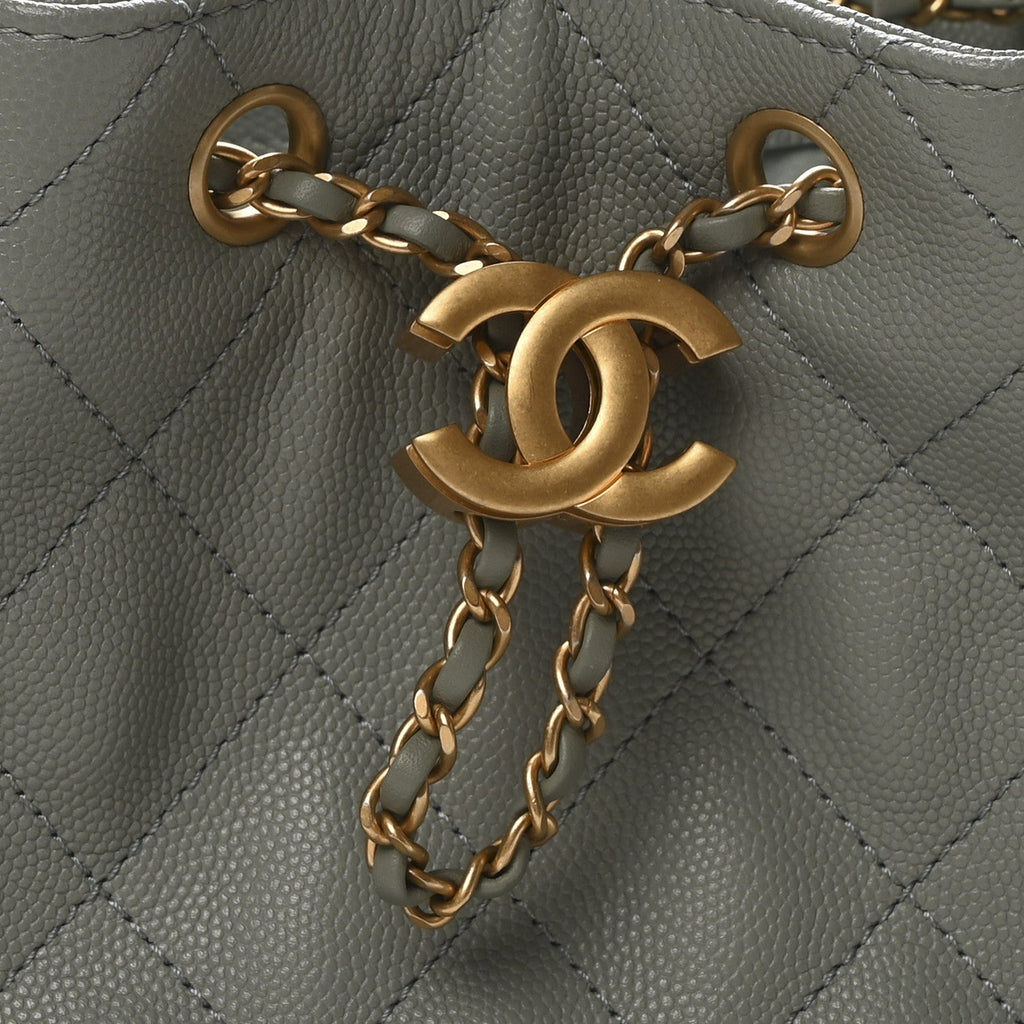 Caviar Quilted Small Chanel 25 Handbag Light Green
