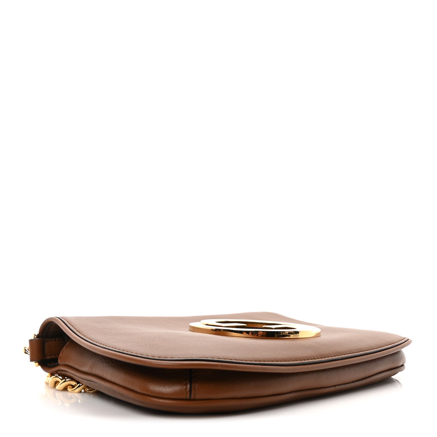Roxy Calfskin Blondie Chain Shoulder Flap Bag Cuir