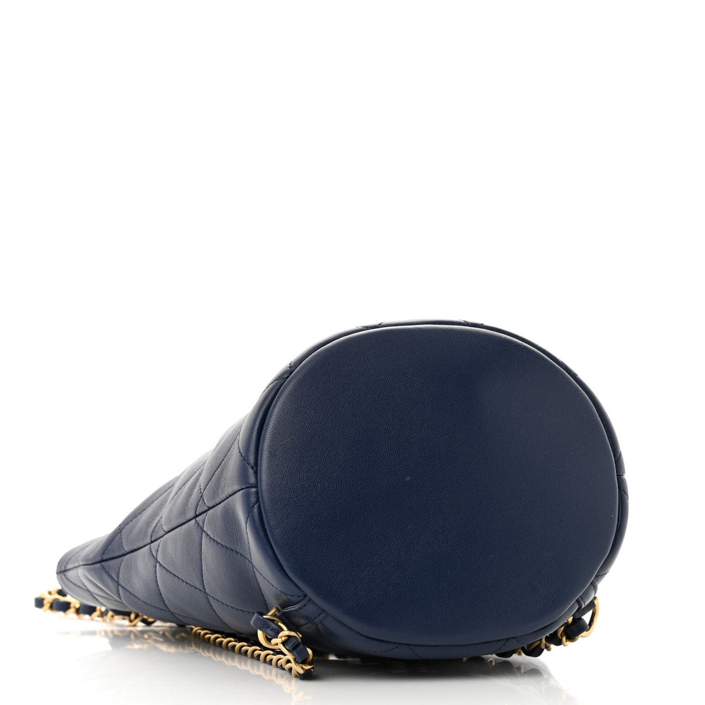 Lambskin Quilted In The Loop Backpack Bag Navy