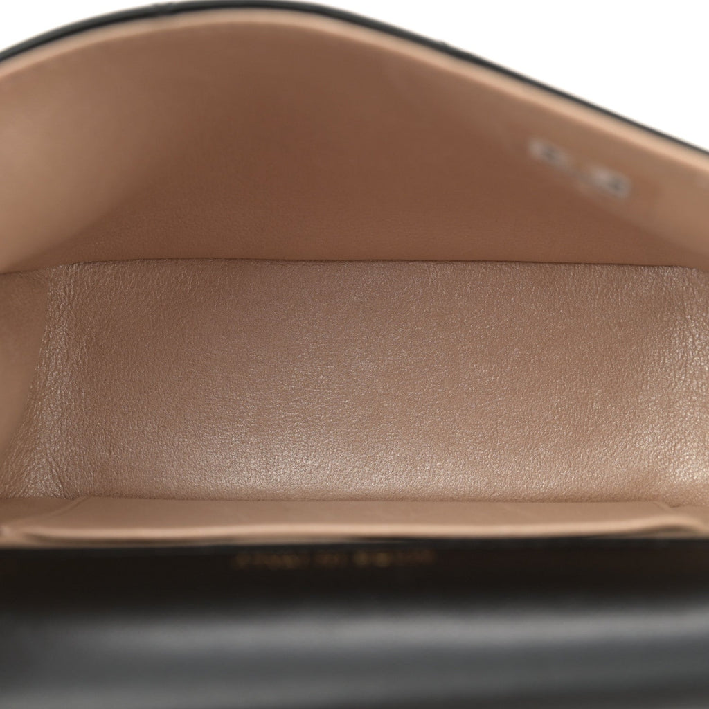 Patent Quilted Frame Clutch Flap With Chain Black