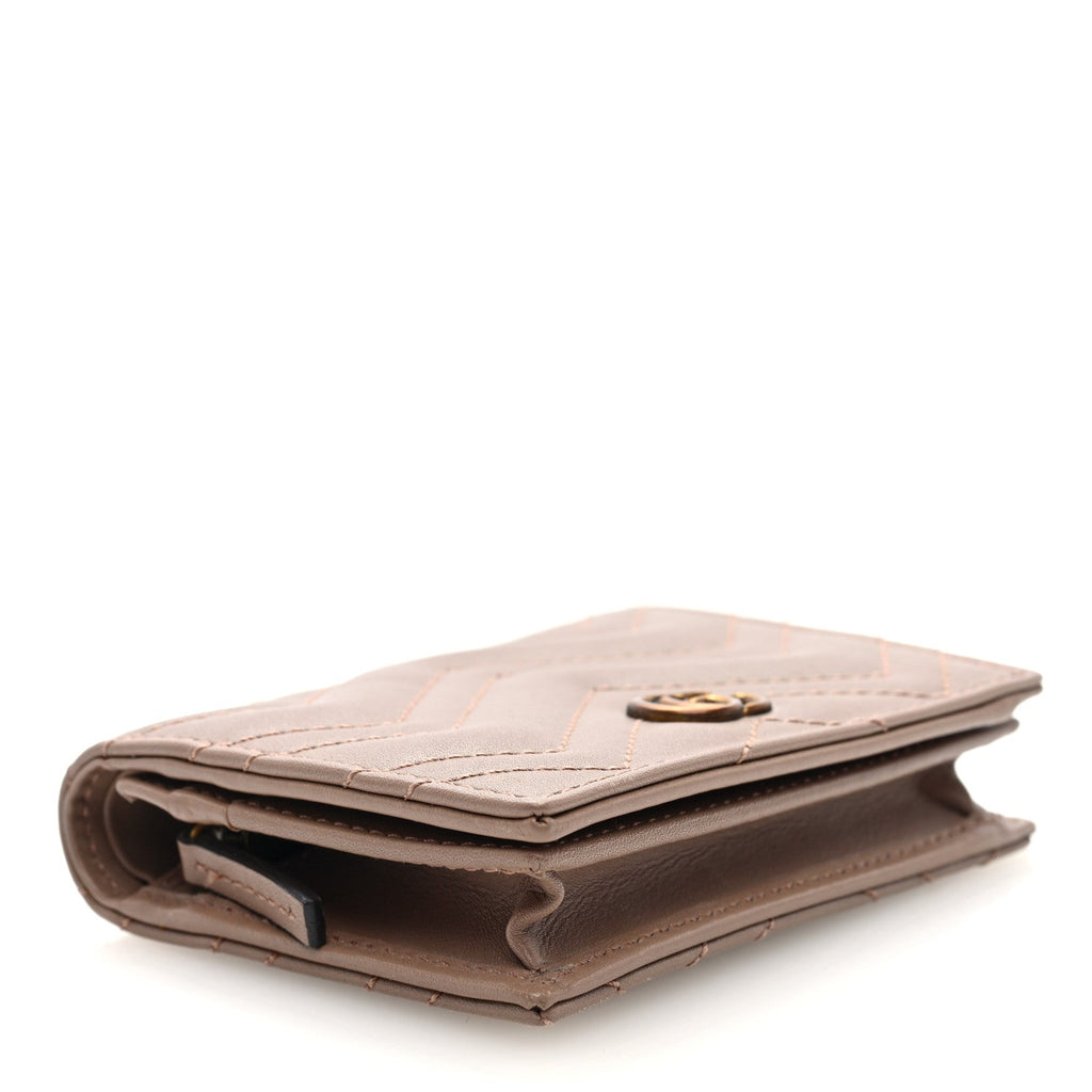 Calfskin Matelasse GG Marmont  Case Wallet Porcelain Rose