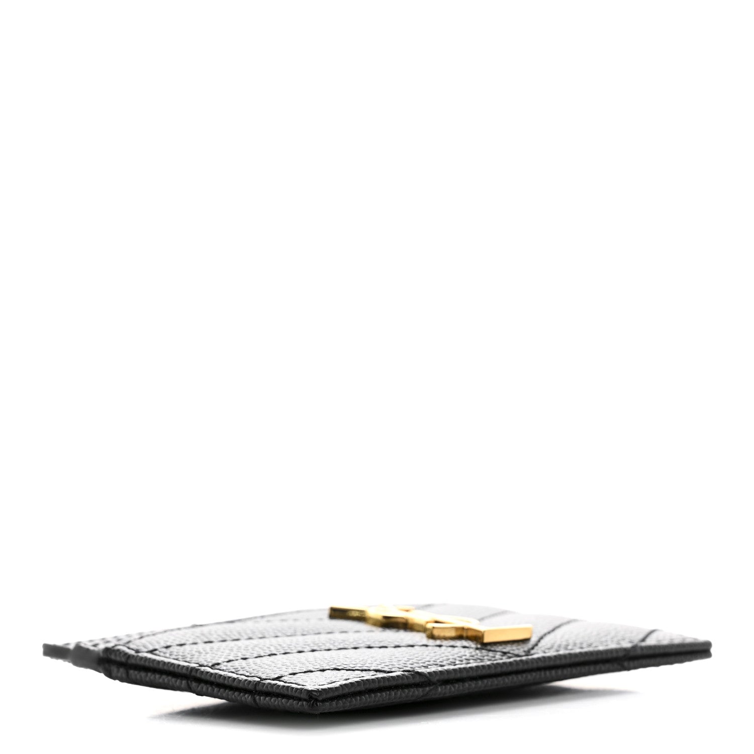 Grain De Poudre Matelasse Chevron Monogram Credit  Case Black