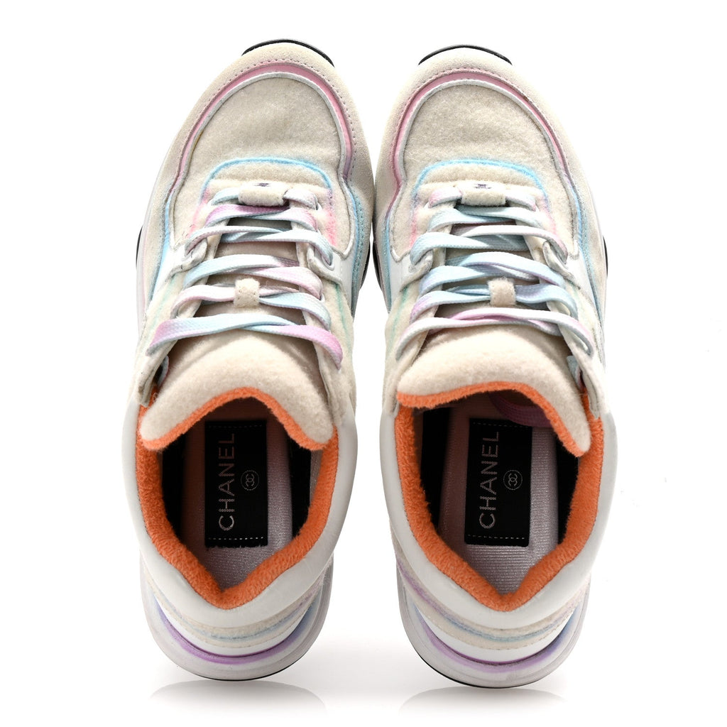Wool Suede Calfskin CC Sneakers 36.5 Multicolor