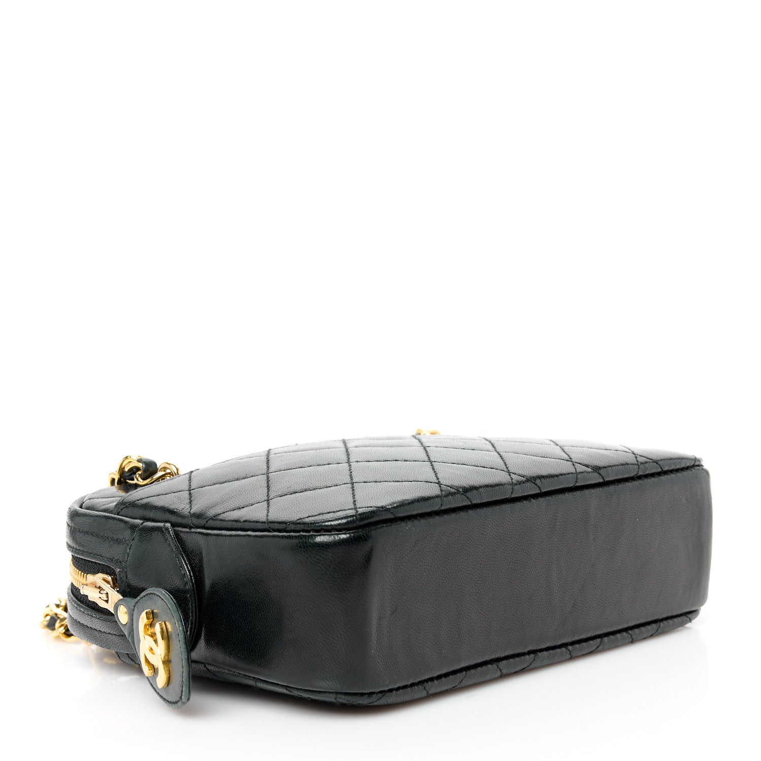 Lambskin Quilted Camera Case Black