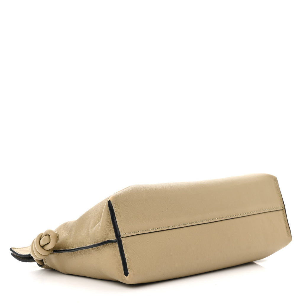 Calfskin Mini Flamenco Knot Clutch Clay Green