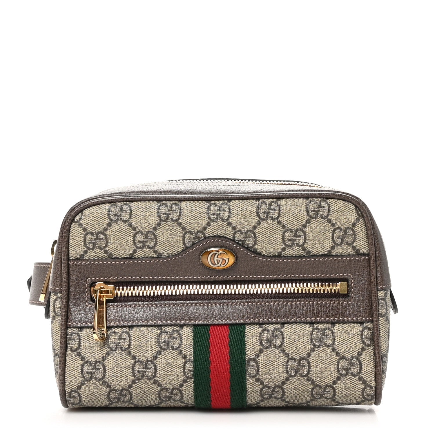 GG Supreme Monogram Web Small Ophidia Belt Bag 85 34 Dark Brown