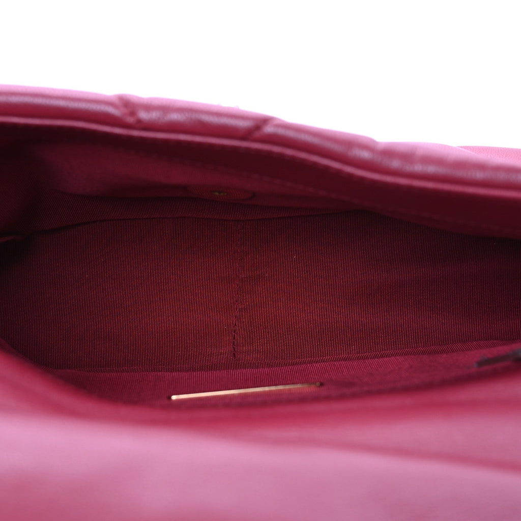 Goatskin Quilted Medium Chanel 19 Flap Red