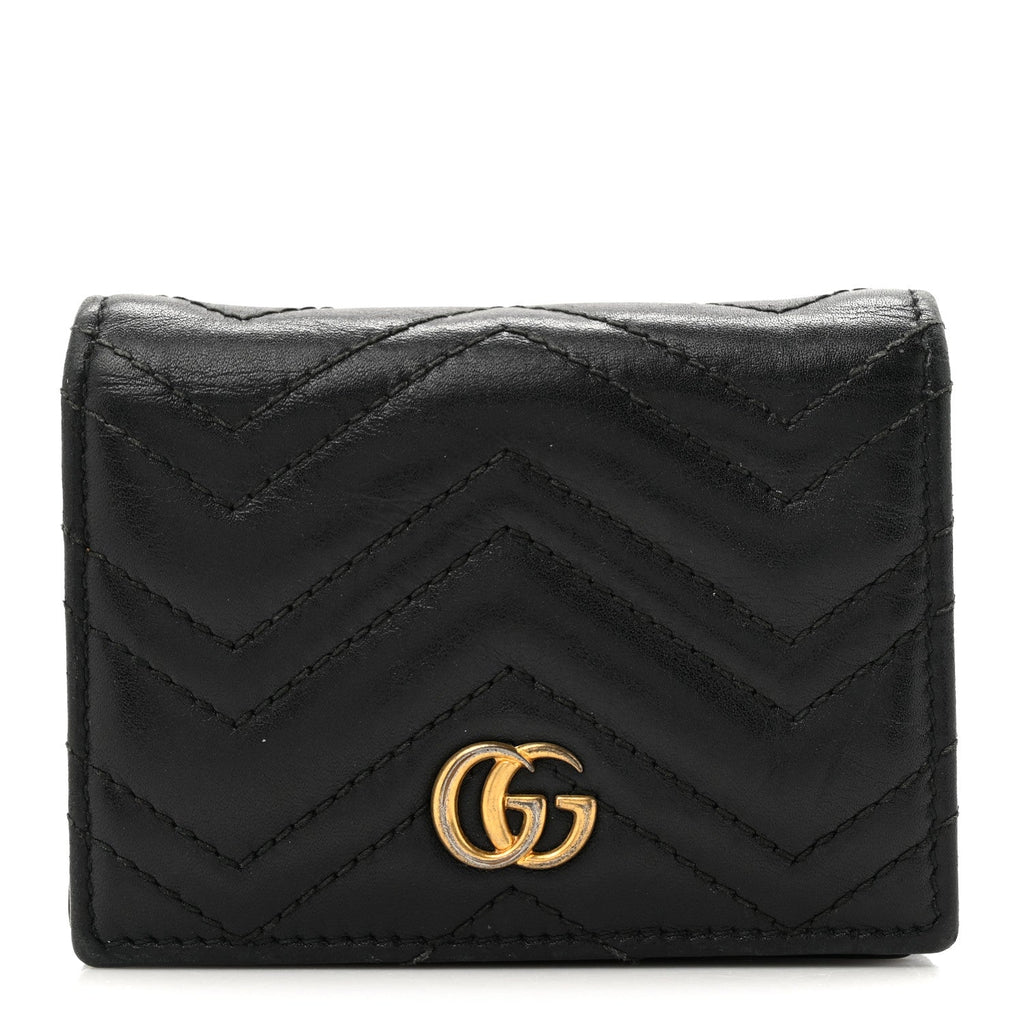 Calfskin Matelasse GG Marmont  Case Wallet Black