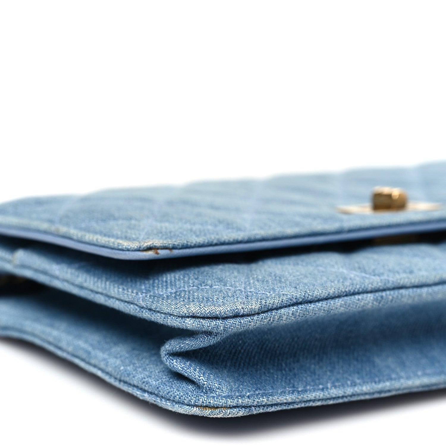 Denim Quilted Reissue Wallet On Chain WOC Blue