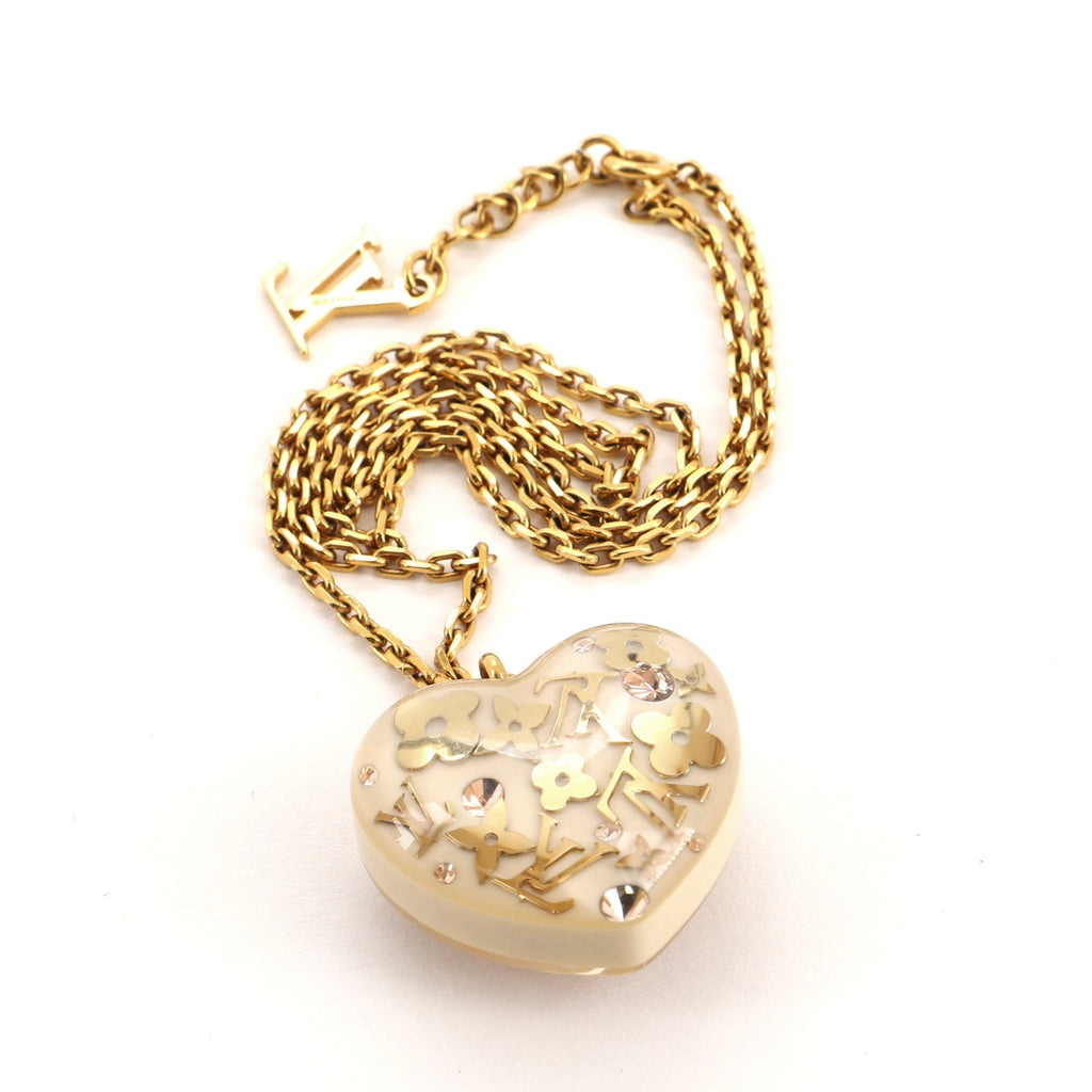 Inclusion Heart Pendant Necklace Metal and Resin