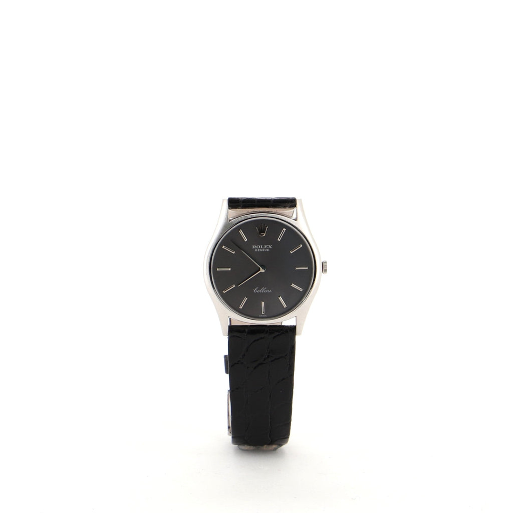 Cellini Round Manual Watch White Gold and Crocodile 31