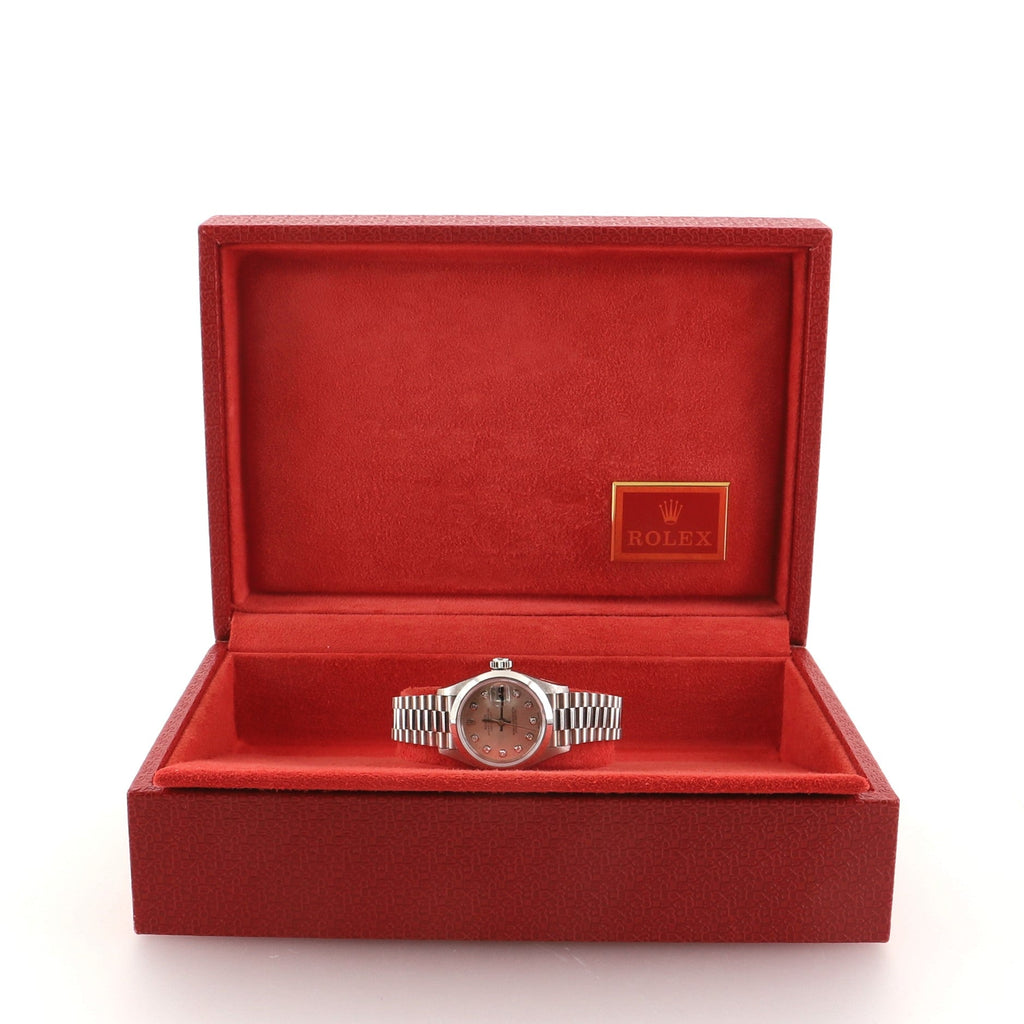 Oyster Perpetual Datejust Automatic Watch Platinum with Diamond Markers 26