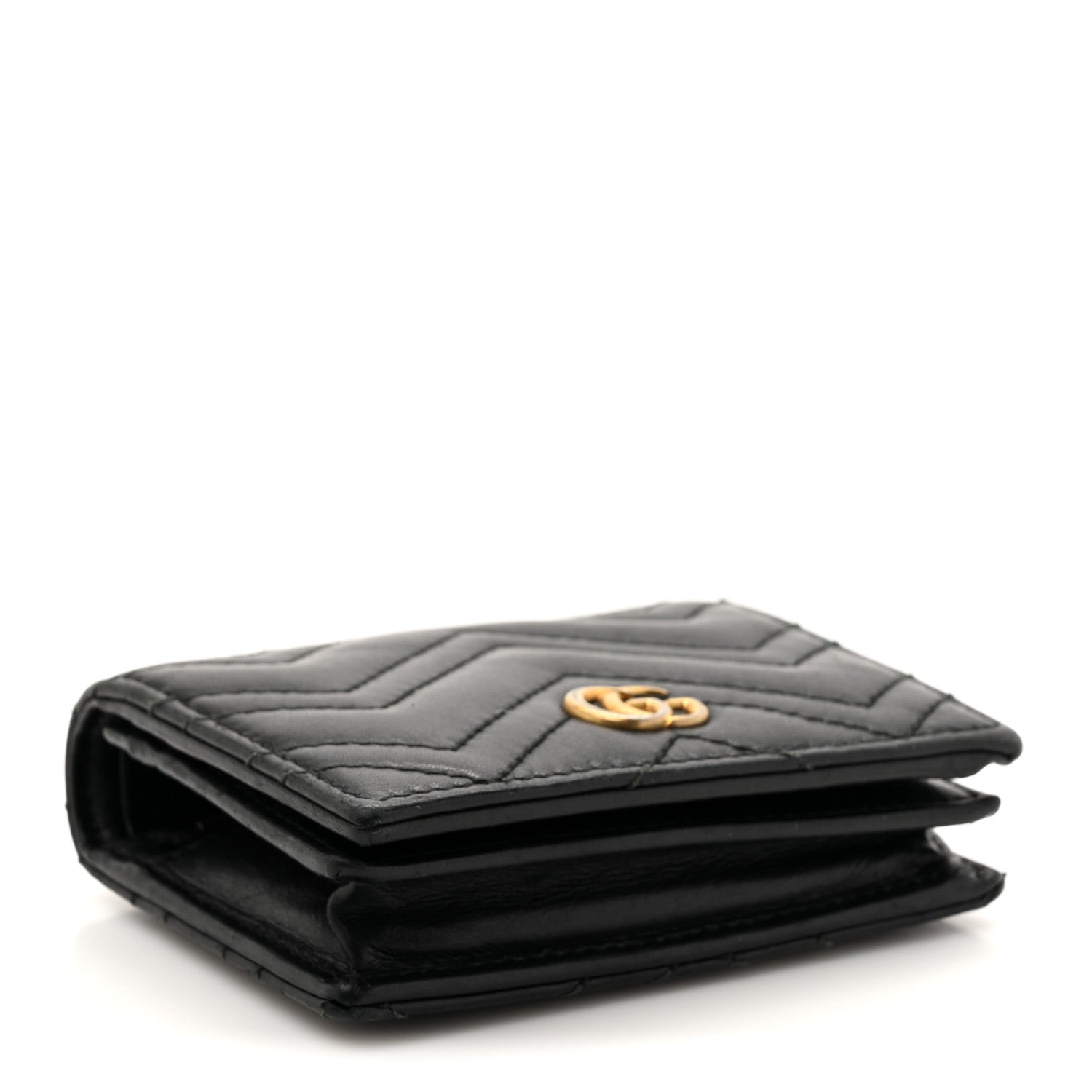 Calfskin Matelasse GG Marmont  Case Wallet Black