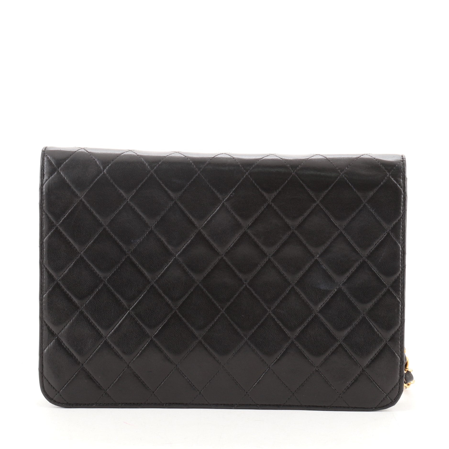 Vintage Clutch with Chain Quilted Leather Medium