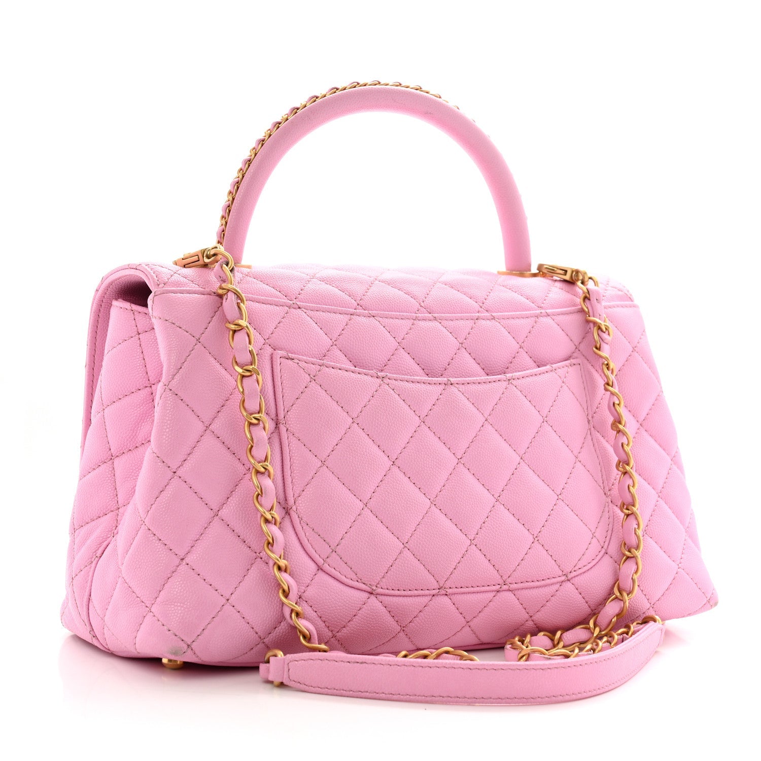 Caviar Quilted Small Coco Chain Handle Flap Lilac