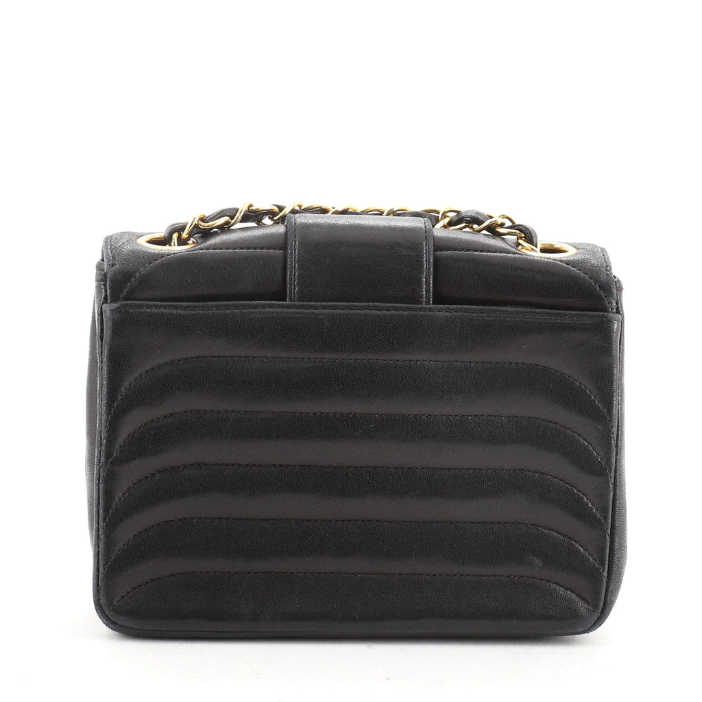 Vintage CC Flap Bag Horizontal Quilted Lambskin Mini
