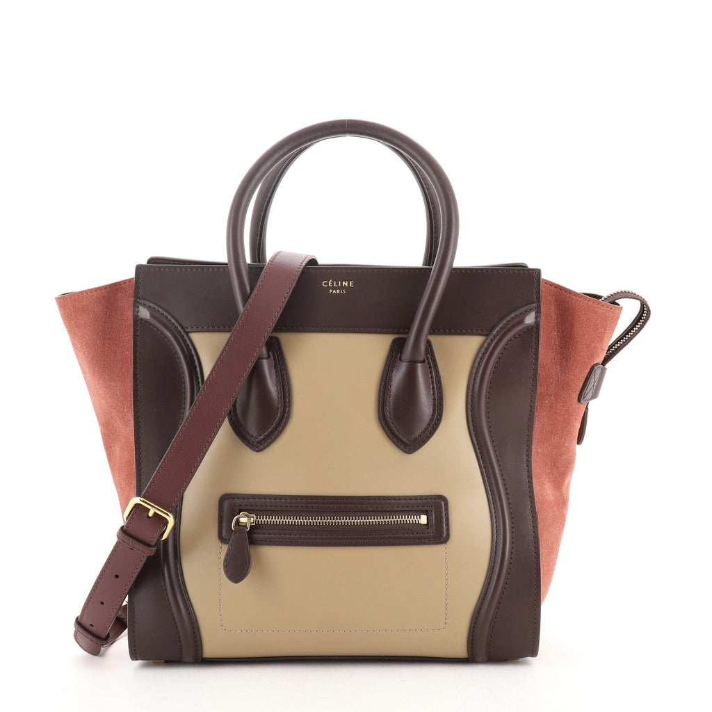 Tricolor Luggage Bag Leather Mini