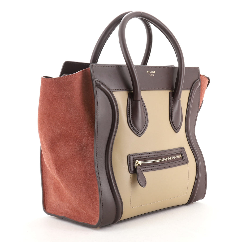Tricolor Luggage Bag Leather Mini