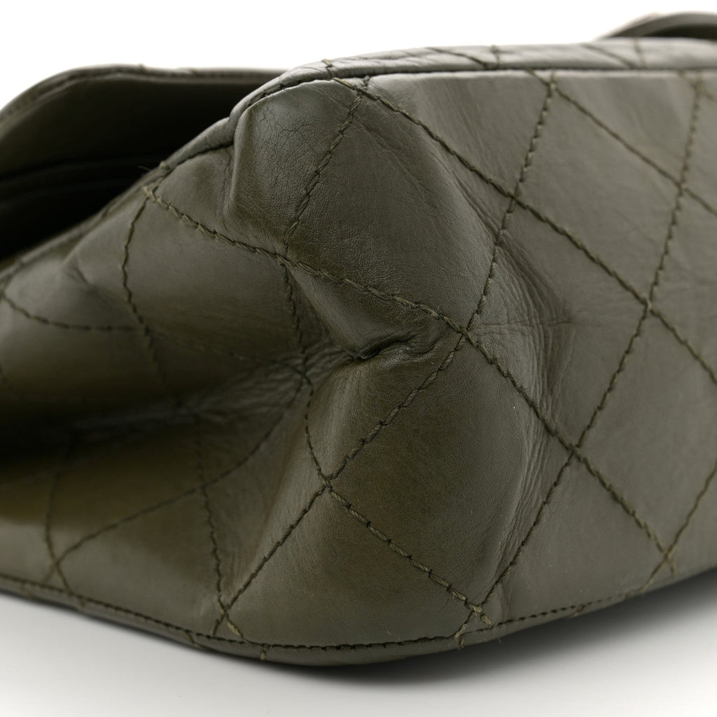 Aged Calfskin Quilted 2.55 Reissue 227 Flap Dark Green