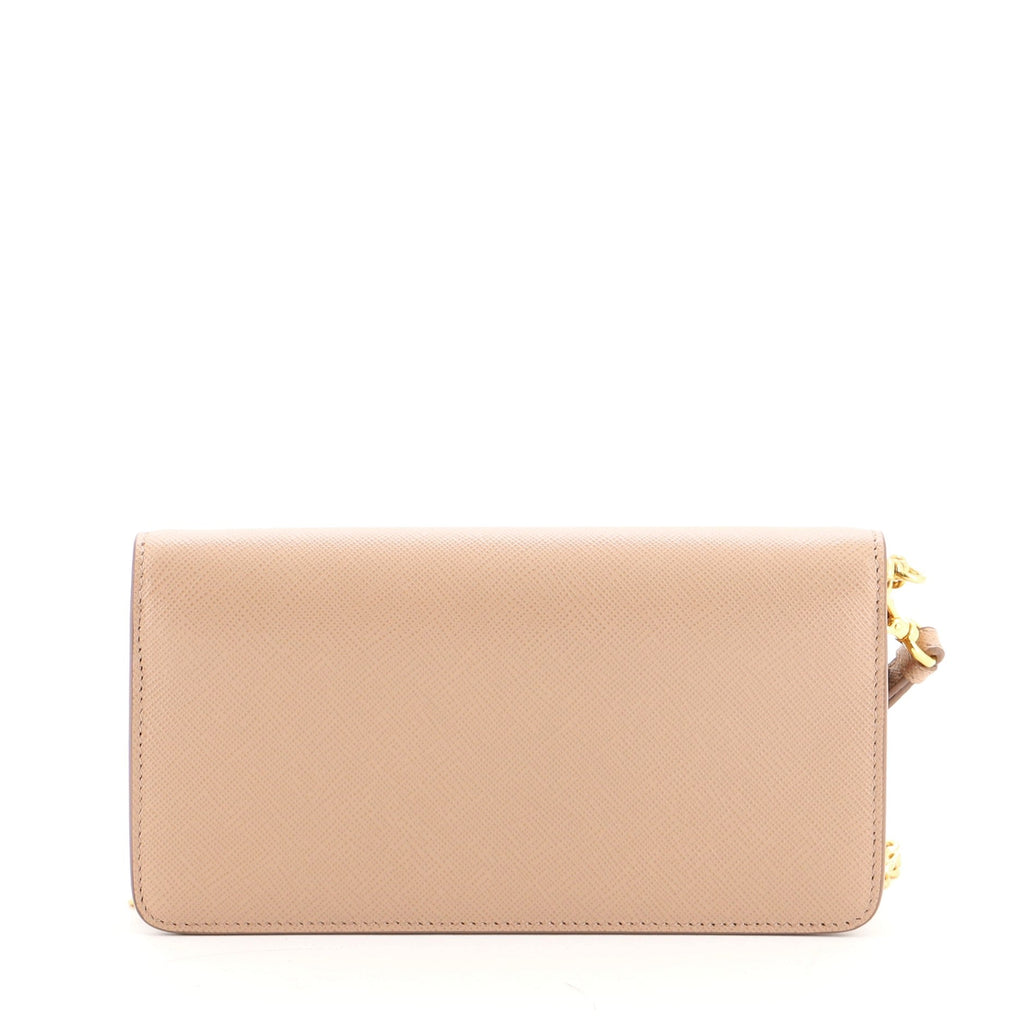Wristlet Wallet on Chain Saffiano Leather Mini