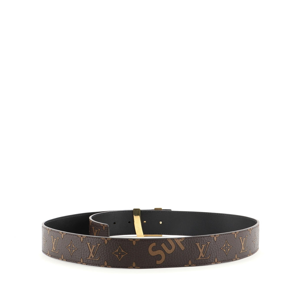 LV Initiales Belt Limited Edition Supreme Monogram Leather Wide 90