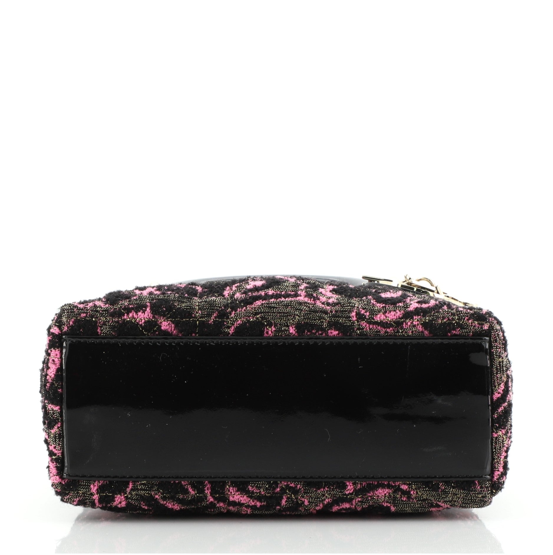 Lady Dior Bag Cannage Quilt Tweed with Patent Mini
