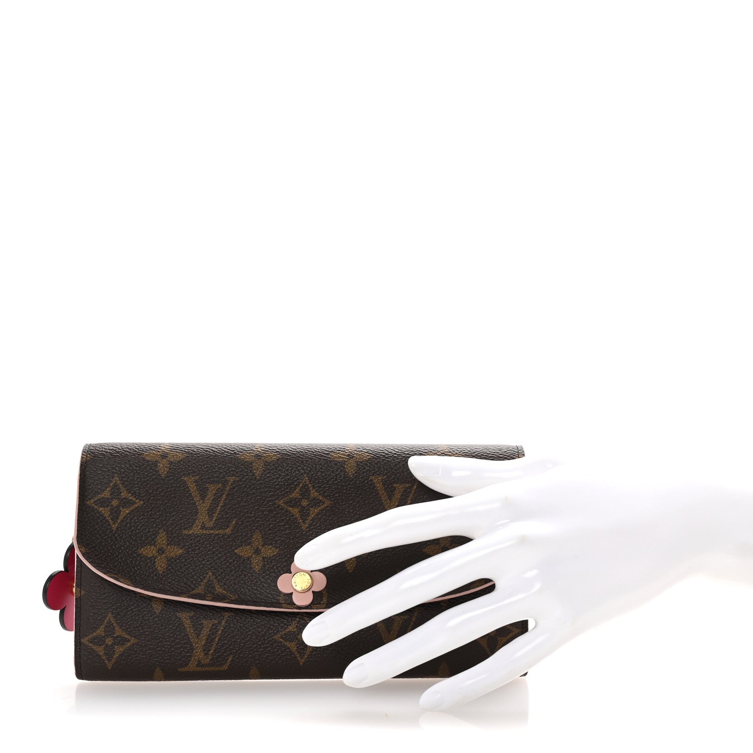 Monogram Bloom Flower Emilie Wallet Fuchsia