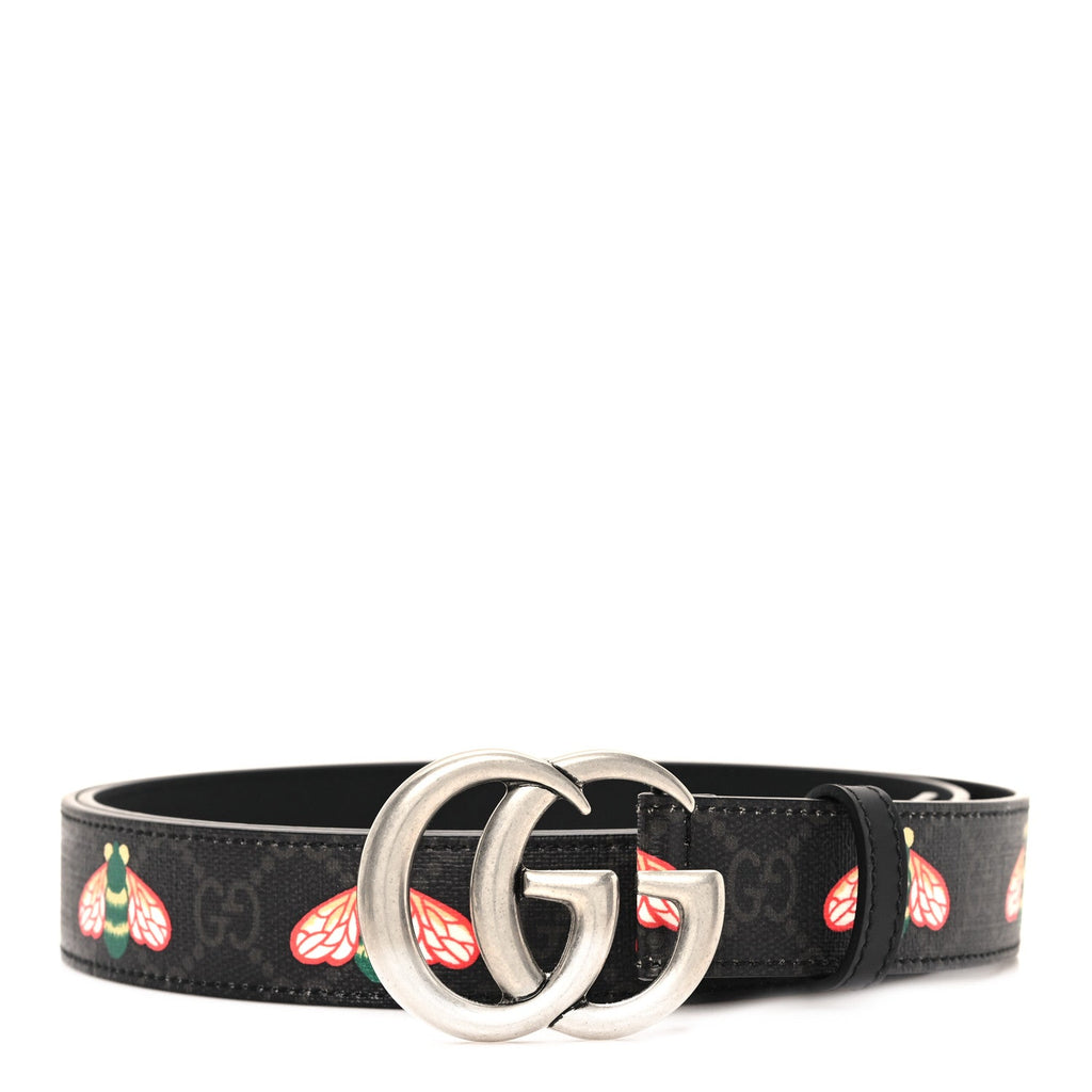 GG Supreme Monogram Bee Multicolor Appia Calfskin 30mm Belt 110 44 Black