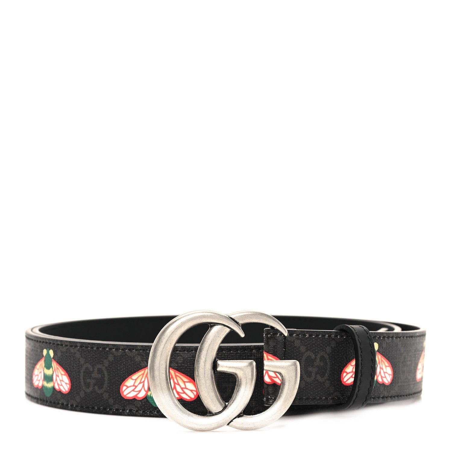GG Supreme Monogram Bee Multicolor Appia Calfskin 30mm Belt 110 44 Black