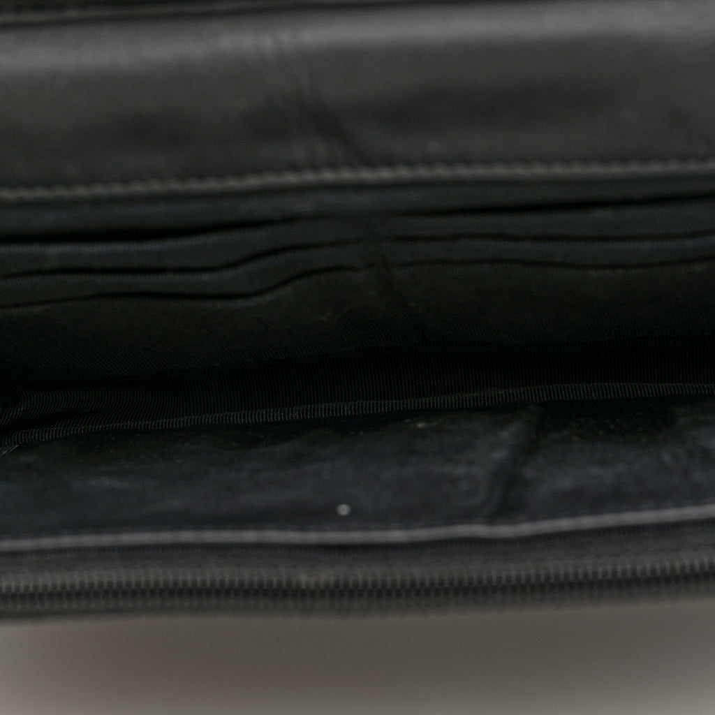 Patent Goatskin Quilted Paris Dallas Wallet On Chain WOC Black
