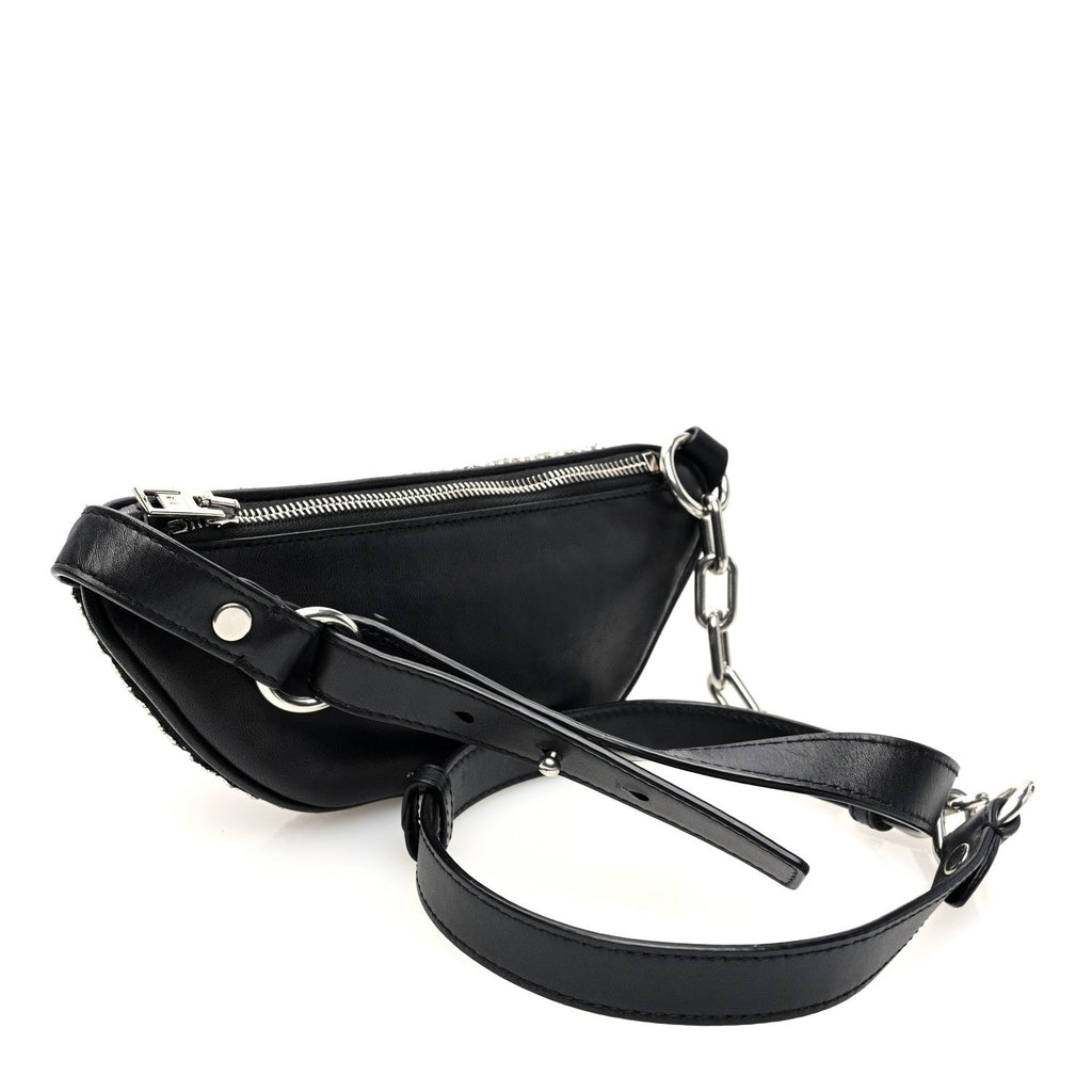 Rhinestone Mesh Mini Attica Belt Bag Black