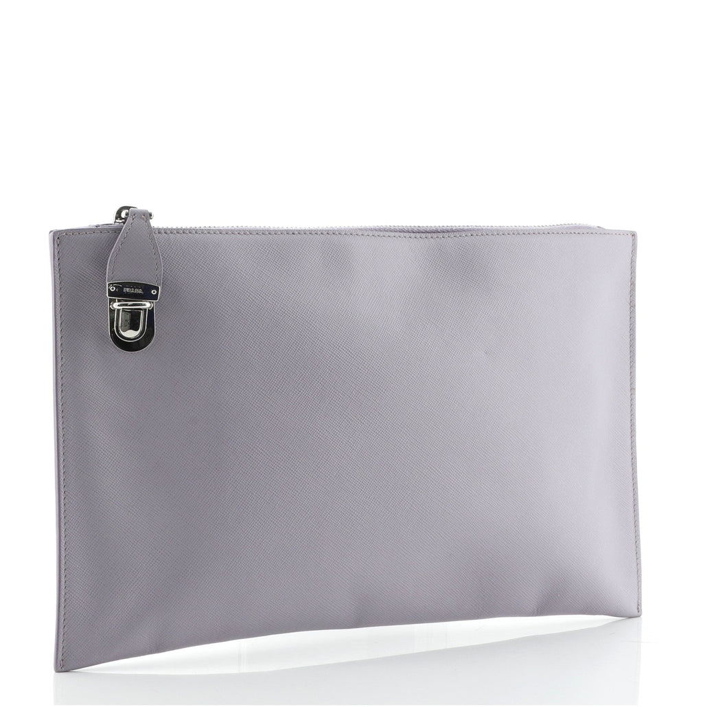 Hand Strap Clutch Saffiano Leather Medium