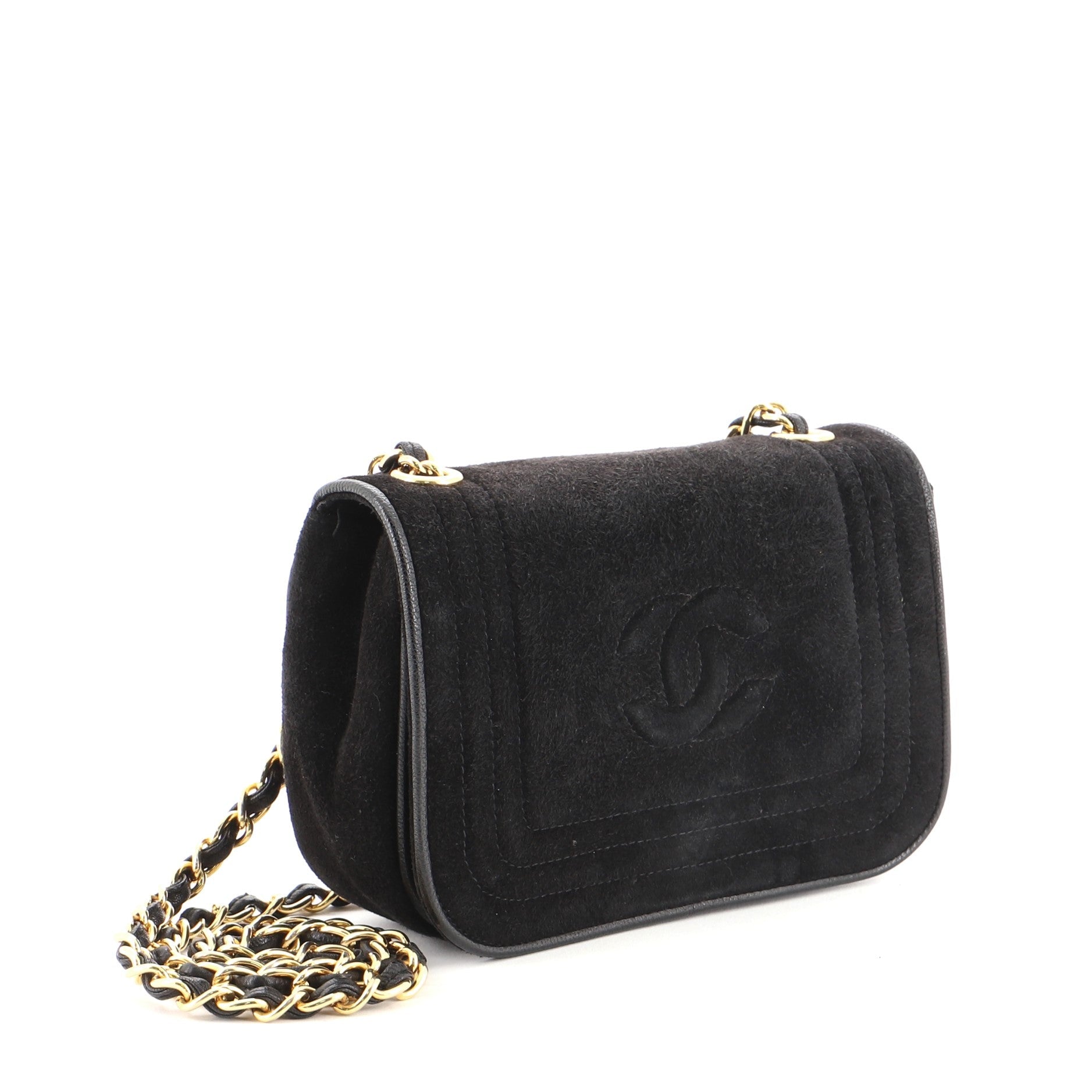 Vintage CC Stitch Flap Bag Suede Mini