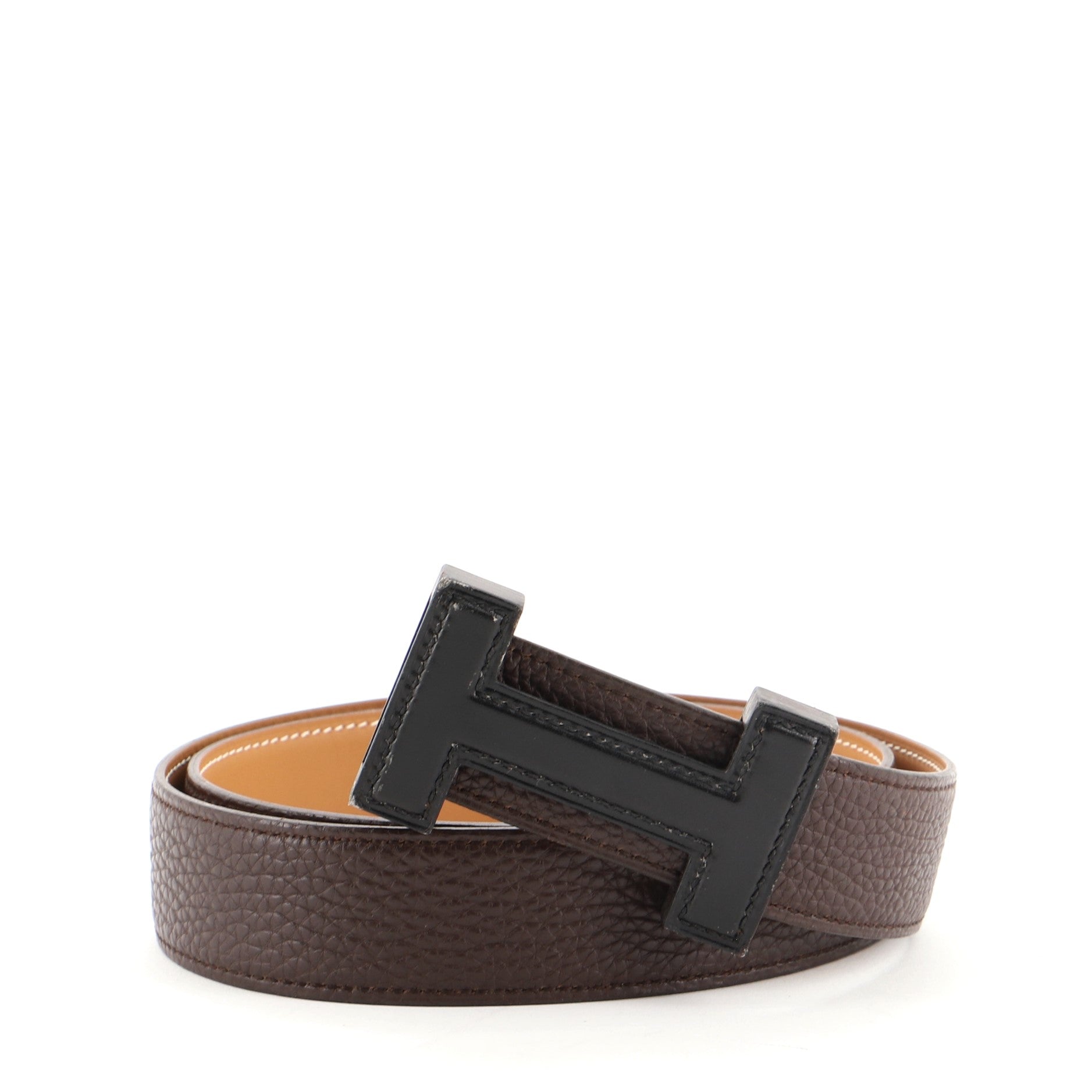 Quizz Reversible Belt Leather and Wood Medium 85