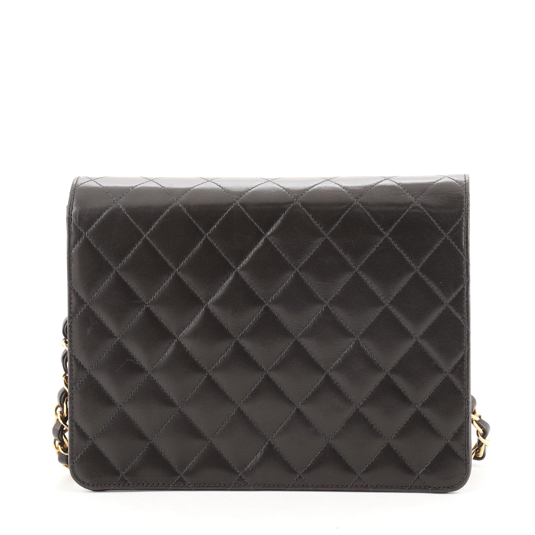 Vintage Clutch with Chain Quilted Leather Small