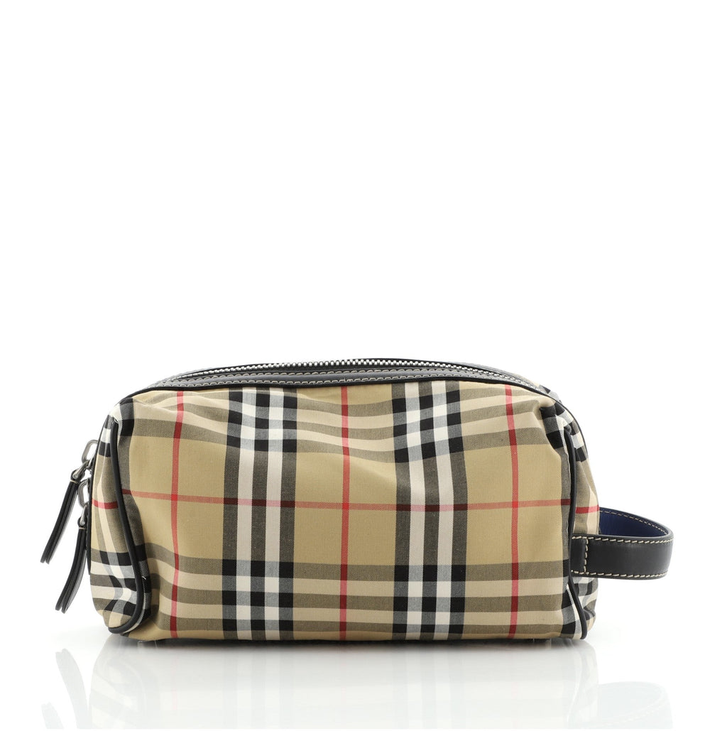Cosmetic Pouch Vintage Check Canvas