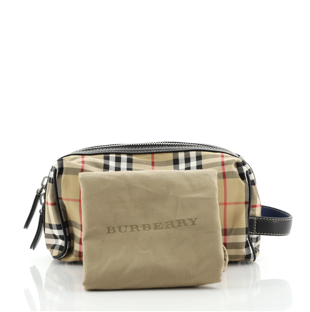 Cosmetic Pouch Vintage Check Canvas